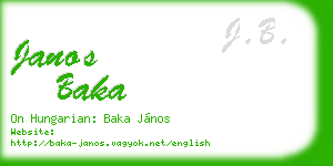 janos baka business card